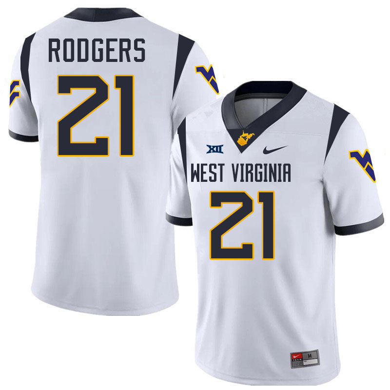 Ira Errett Rodgers WVU Jersey,West Virginia Mountaineers #21 Ira Errett Rodgers Jersey Youth-White